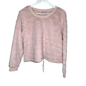 New Crave Fame Womens Pink Fuzzy Crop Top XL BNWT